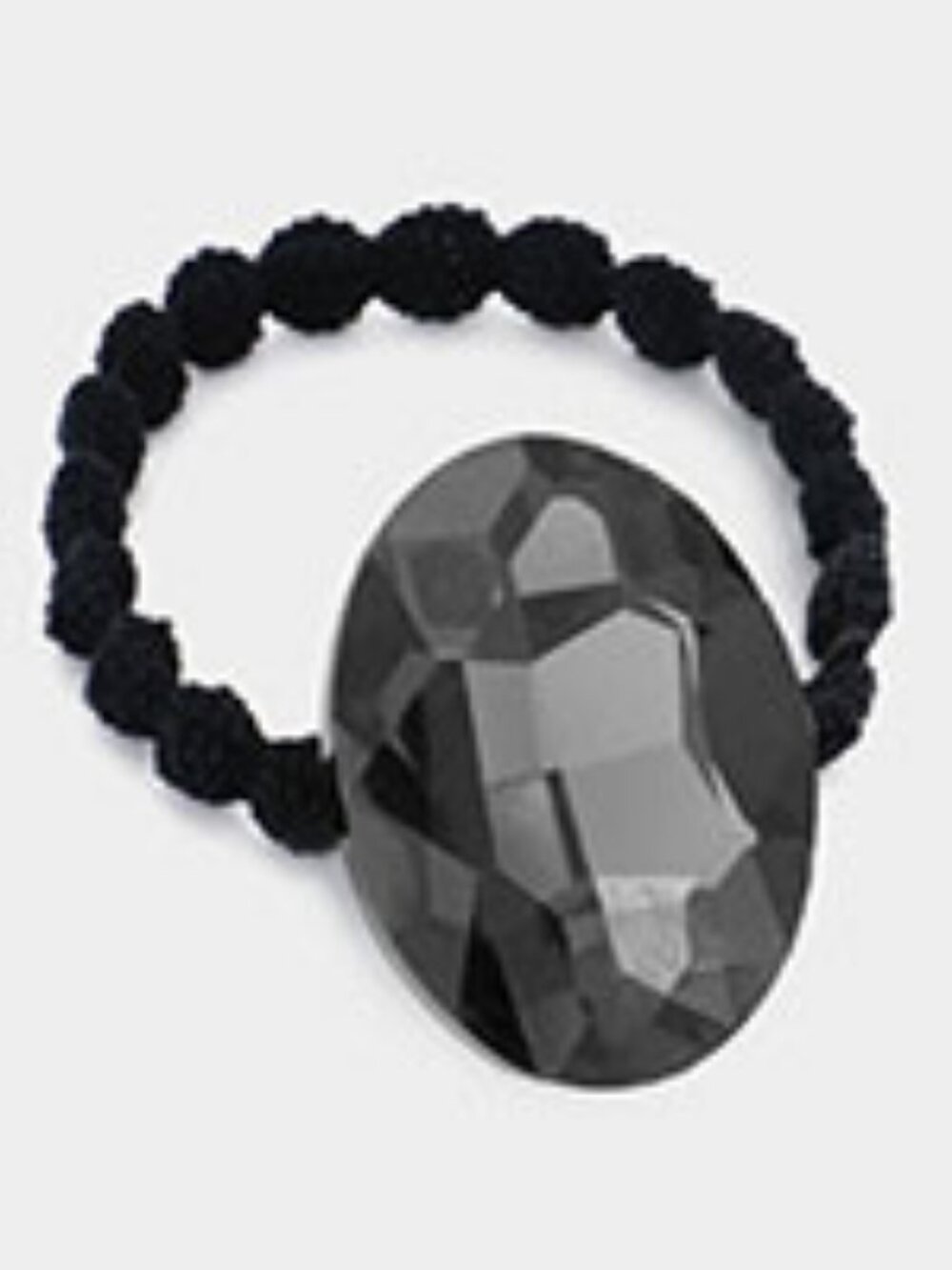 Crystal Oval Accented Stretch Hairband - Black, Gold or Pink - Select One - Picture 2 of 6
